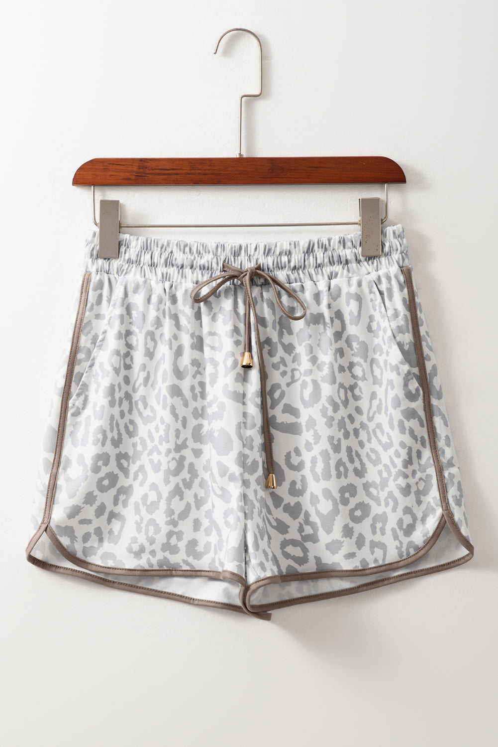 Shop Stylish Leopard Trim Casual Shorts